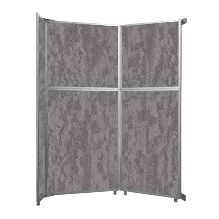 Versare Operable Wall Folding Room Divider 7'11" x 10'3/4" Slate Fabric 1070219-1